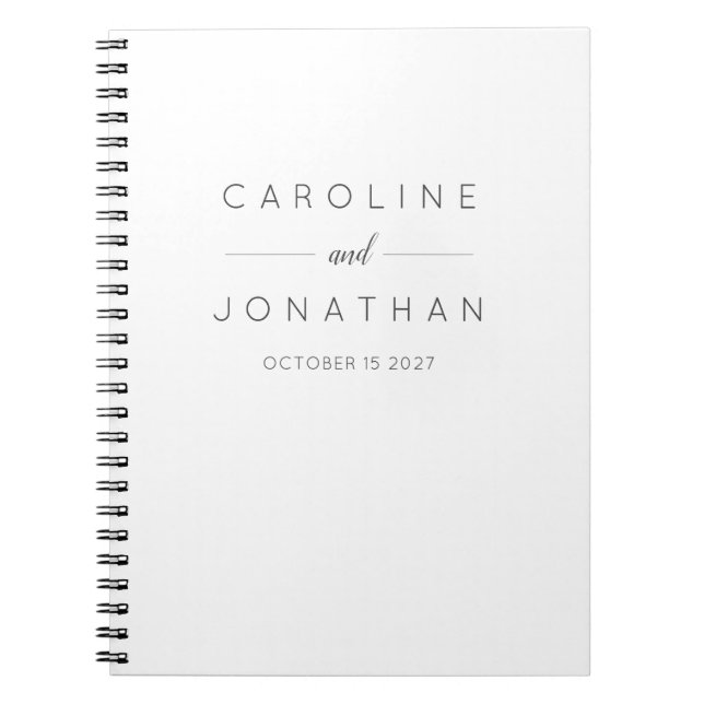 Cuaderno Moderno y elegante matrimonio personalizado Minima (Frente)