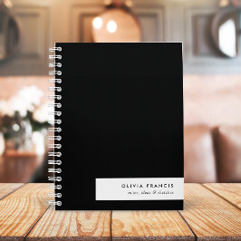 Cuaderno Moderno y elegante Mínimo Simple Negro y Blanco