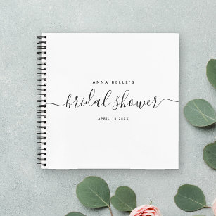 Cuaderno Moderno y elegante Moda Script Bridal Shower