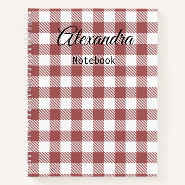 Cuaderno Moderno y elegante monogramado Tartán de casa de c (Anverso)