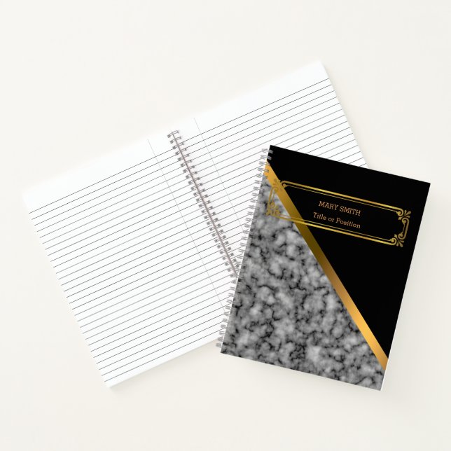 Cuaderno Moderno y elegante oro de mármol (Interior)