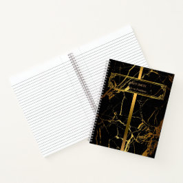Cuaderno Moderno y elegante oro de mármol