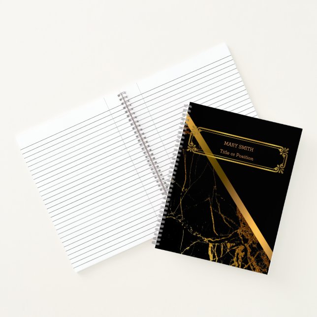 Cuaderno Moderno y elegante oro de mármol (Interior)
