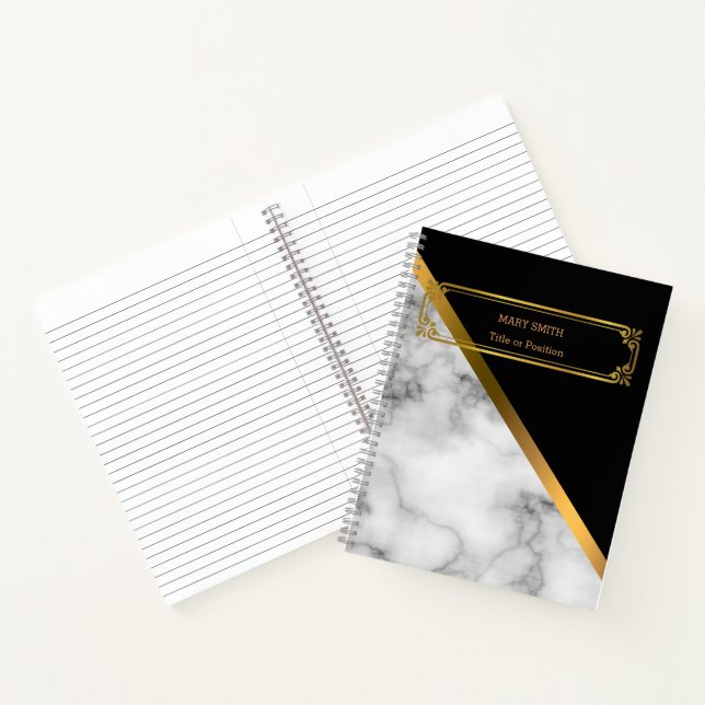 Cuaderno Moderno y elegante oro de mármol (Interior)