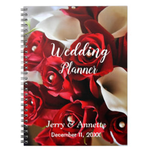 Cuaderno Moderno y elegante planificador de bodas de flores