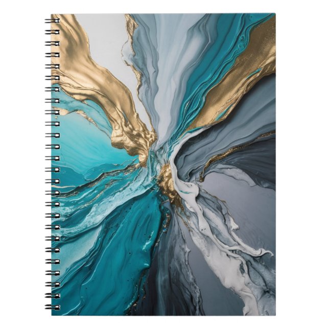 Cuaderno Moderno y elegante portátil de espiral de mármol a (Frente)