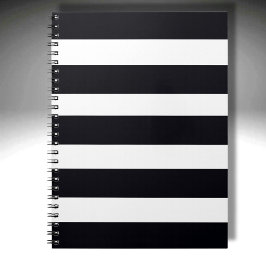 Cuaderno Moderno Y Elegante Portátil De Rayas Negra Y Blanc