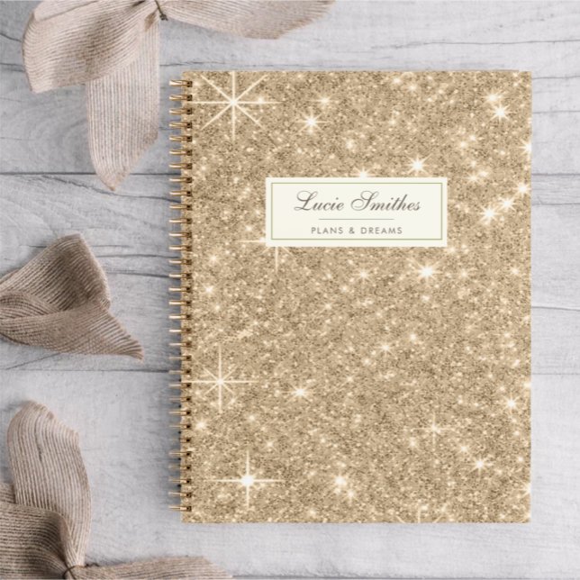 Cuaderno Moderno y elegante Purpurina de oro Monograma Girl (Subido por el creador)