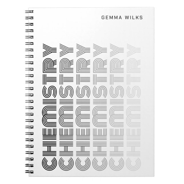 Cuaderno Moderno y elegante tema editable Química blanca (Frente)