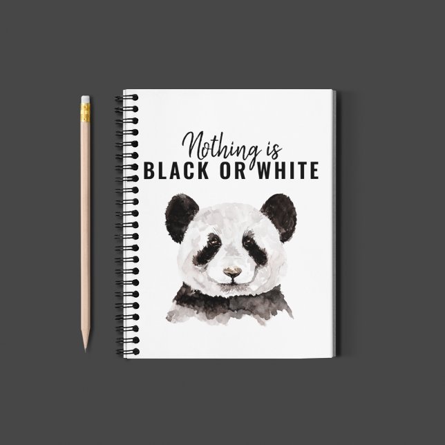 Cuaderno Moderno Y Gracioso Panda Blanco Y Negro Con Cita (Subido por el creador)