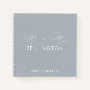 Cuaderno Moderno y mínimo Boda azul turbulento