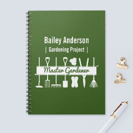 Cuaderno Moderno y personalizado jardinero maestro verde fo