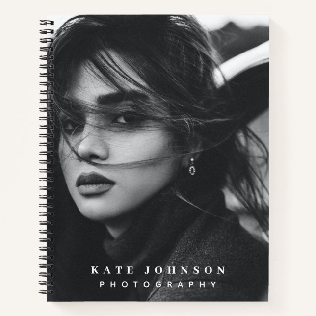 Cuaderno Moderno y simple foto mínima Código QR Medios soci (Anverso)