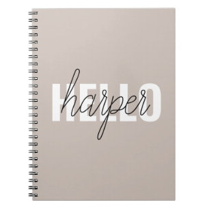 Cuaderno Moderno Y Simple Marrón Hola Y Tú Nombras