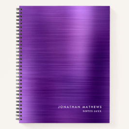 Cuaderno Moderno y simple metal cepillado púrpura