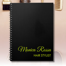 Cuaderno Moderno y simple profesional Neon Chartreuse Negro