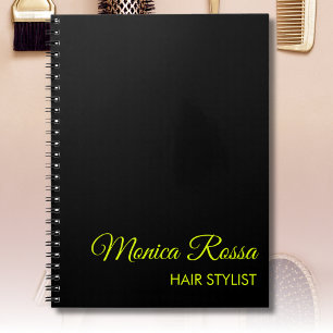 Cuaderno Moderno y simple profesional Neon Chartreuse Negro