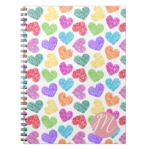 Cuaderno Moderno y vibrante corazón del doodle arcoiris mon