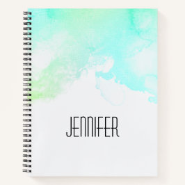 Cuaderno Modernos Abstractos Aguas Verdes y Azules Swirls