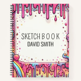 Cuaderno Modernos goteos de purpurina de color rosa arcoiri