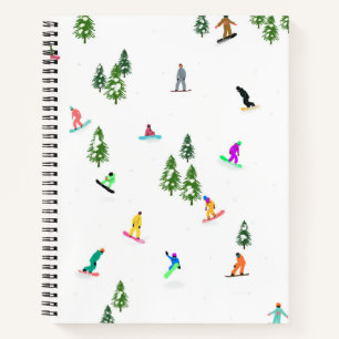 Cuaderno Modernos Snowboard Ilustracion