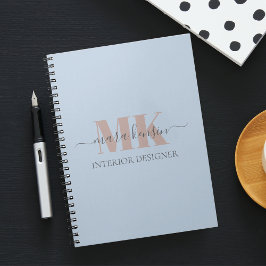 Cuaderno Modert Mocha Mousse Monograma Azul Polvo