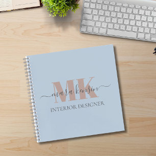 Cuaderno Modert Mocha Mousse Monograma Azul Polvo