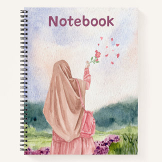Cuaderno Modest Girl in Nature - Pink & Purple Watercolor N