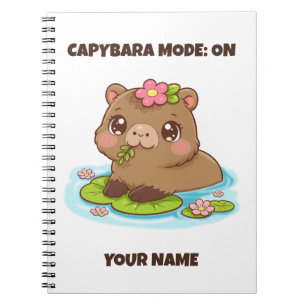 Cuaderno Modo Capybara Kawaii Lindo Personalizado