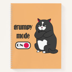 Cuaderno Modo gruñón en gato gordo gracioso
