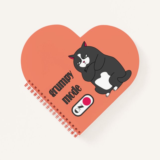 Cuaderno Modo gruñón en gato gordo gracioso (Anverso)