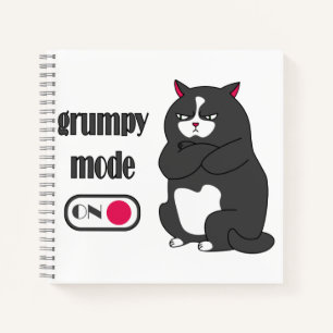 Cuaderno Modo gruñón en gato gordo gracioso