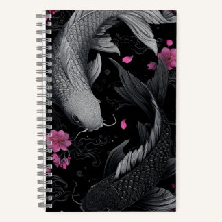 Cuaderno Modo oscuro de peces Koi japoneses