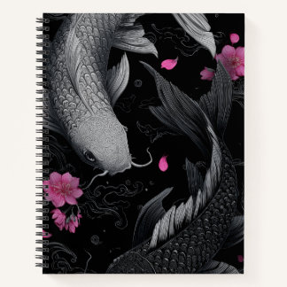 Cuaderno Modo oscuro de peces Koi japoneses