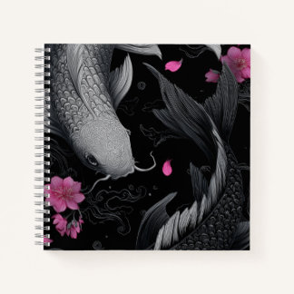 Cuaderno Modo oscuro de peces Koi japoneses