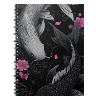 Cuaderno Modo oscuro de peces Koi japoneses