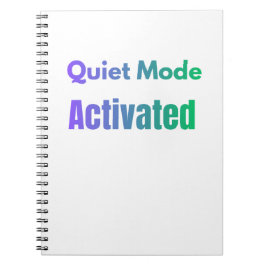 Cuaderno Modo Silencioso Activado – Diseño de Texto en Negr