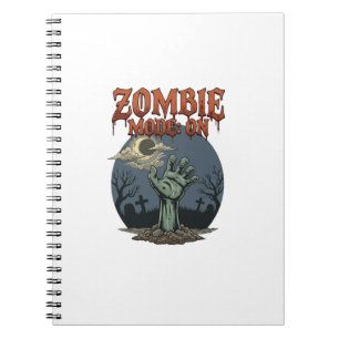 Cuaderno Modo Zombie Halloween Mano Luna Cementerio_1