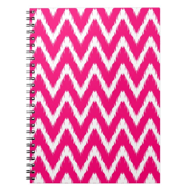 Cuaderno Modos rosados asiáticos Ikat Chevrons (Frente)