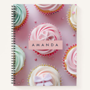 Cuaderno Molde de Cupcake de Pastel Personalizado con Remol
