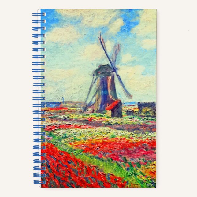Cuaderno Molino de viento Monet Tulips (Anverso)