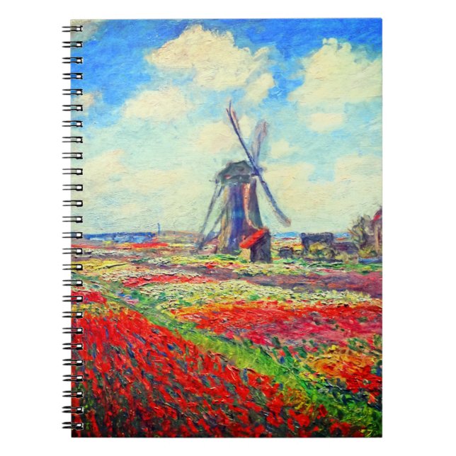 Cuaderno Molino de viento Monet Tulips (Frente)