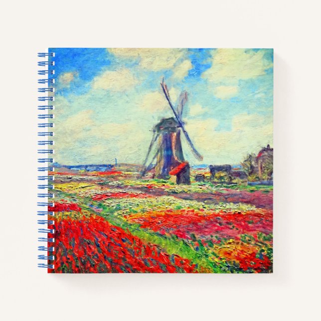 Cuaderno Molino de viento Monet Tulips (Anverso)