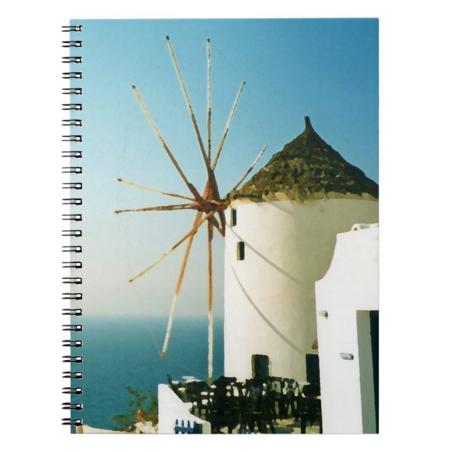 Cuaderno Molino de viento Santorini, Grecia (Frente)