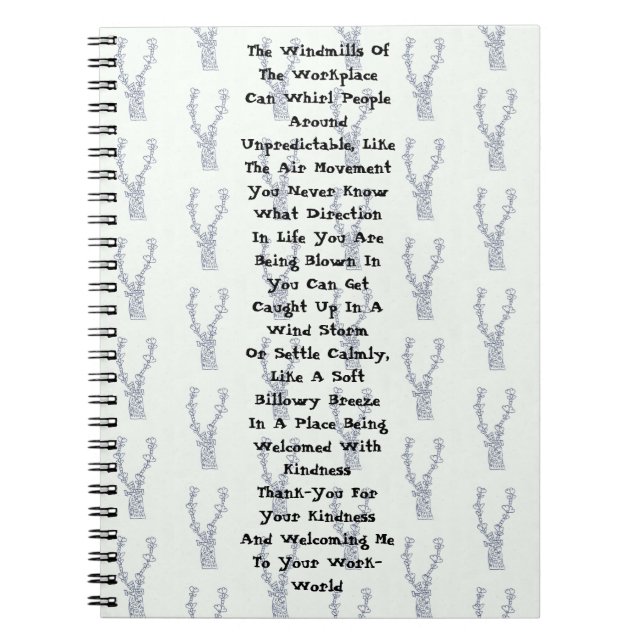 Cuaderno Molinos de viento del lugar de trabajo (Frente)