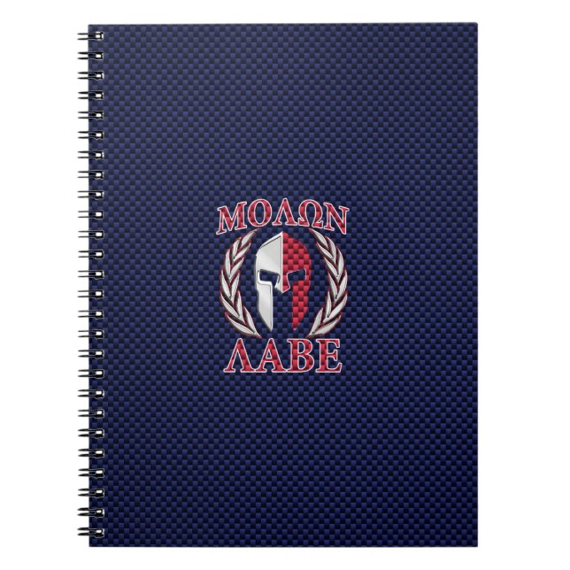 Cuaderno Molon Labe Guerrero Espartano Estilo Fibra De Carb (Frente)