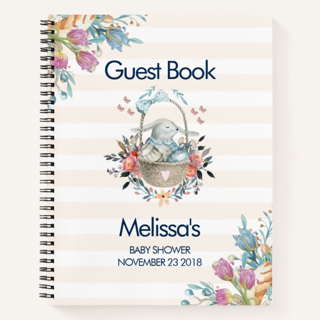 Cuaderno Momma Bunny en Baby Shower de Basket & Tulip Flora (Anverso)