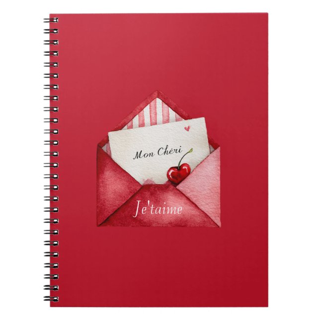 Cuaderno Mon Cheri (mi querido) Je'taime (te amo) (Frente)