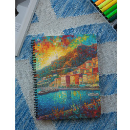 Cuaderno Mónaco, bahía de Montecarlo al estilo de van Gogh