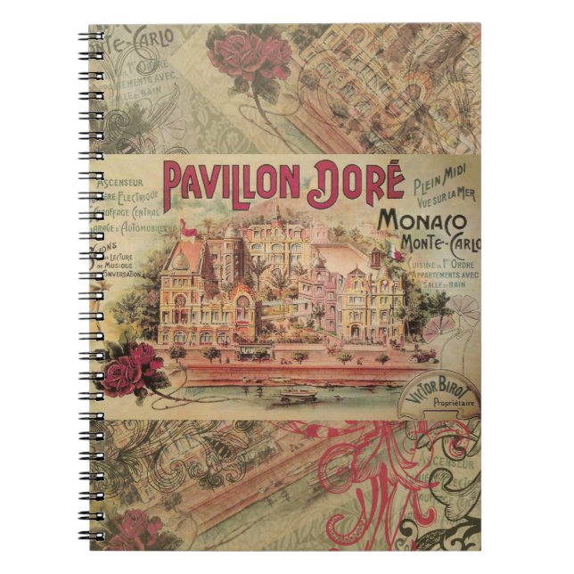 Cuaderno Mónaco Fancy Vintage Riviera Francesa Francia (Frente)